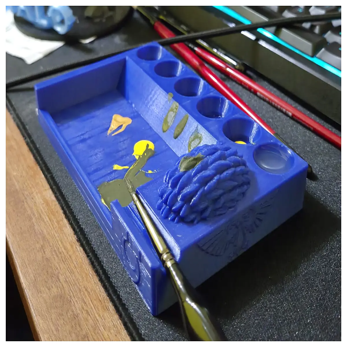 professional artist palette wood plastic mixing tray paint station