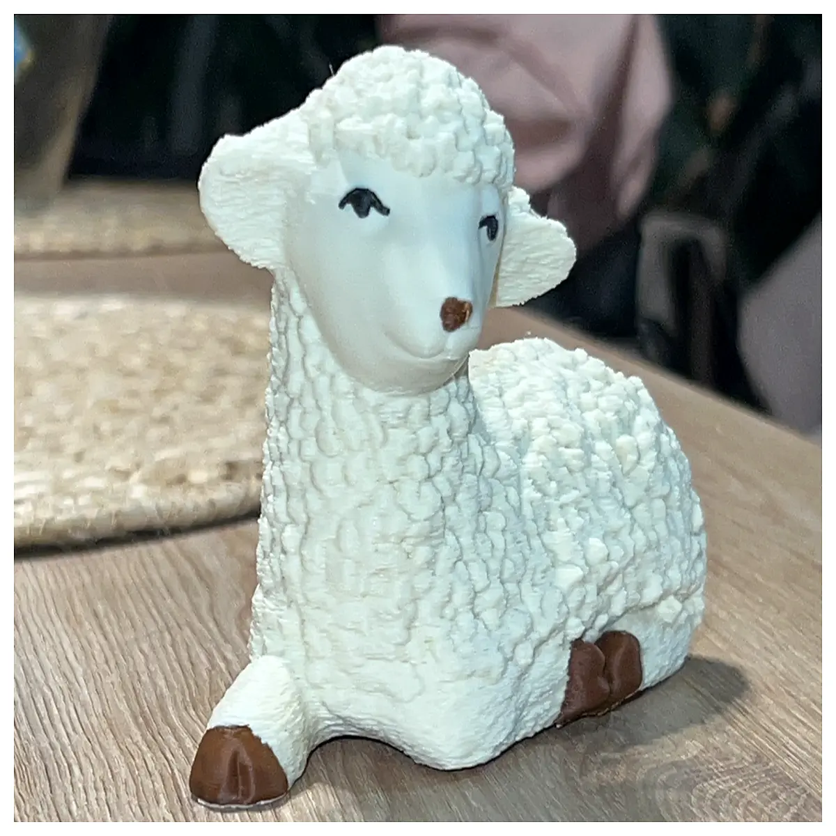 easter lamb figurine realistic wool texture home decor spring holiday table centerpiece