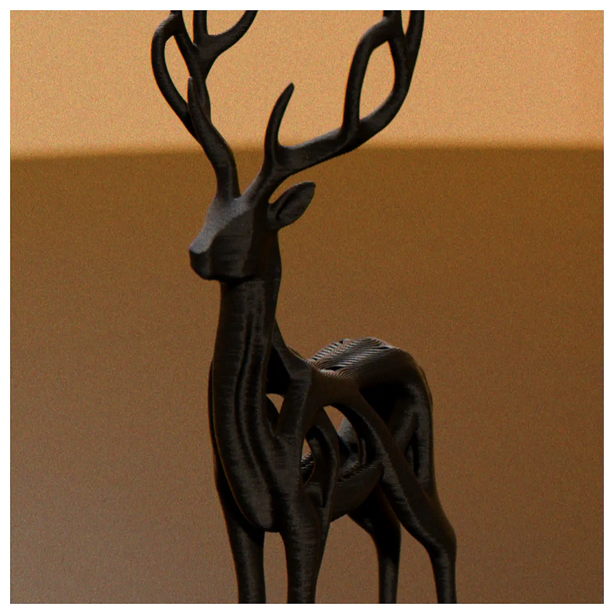 hollow deer futuristic organic sculpture modern abstract art home decor resin animal statue minimalist living room accent piece