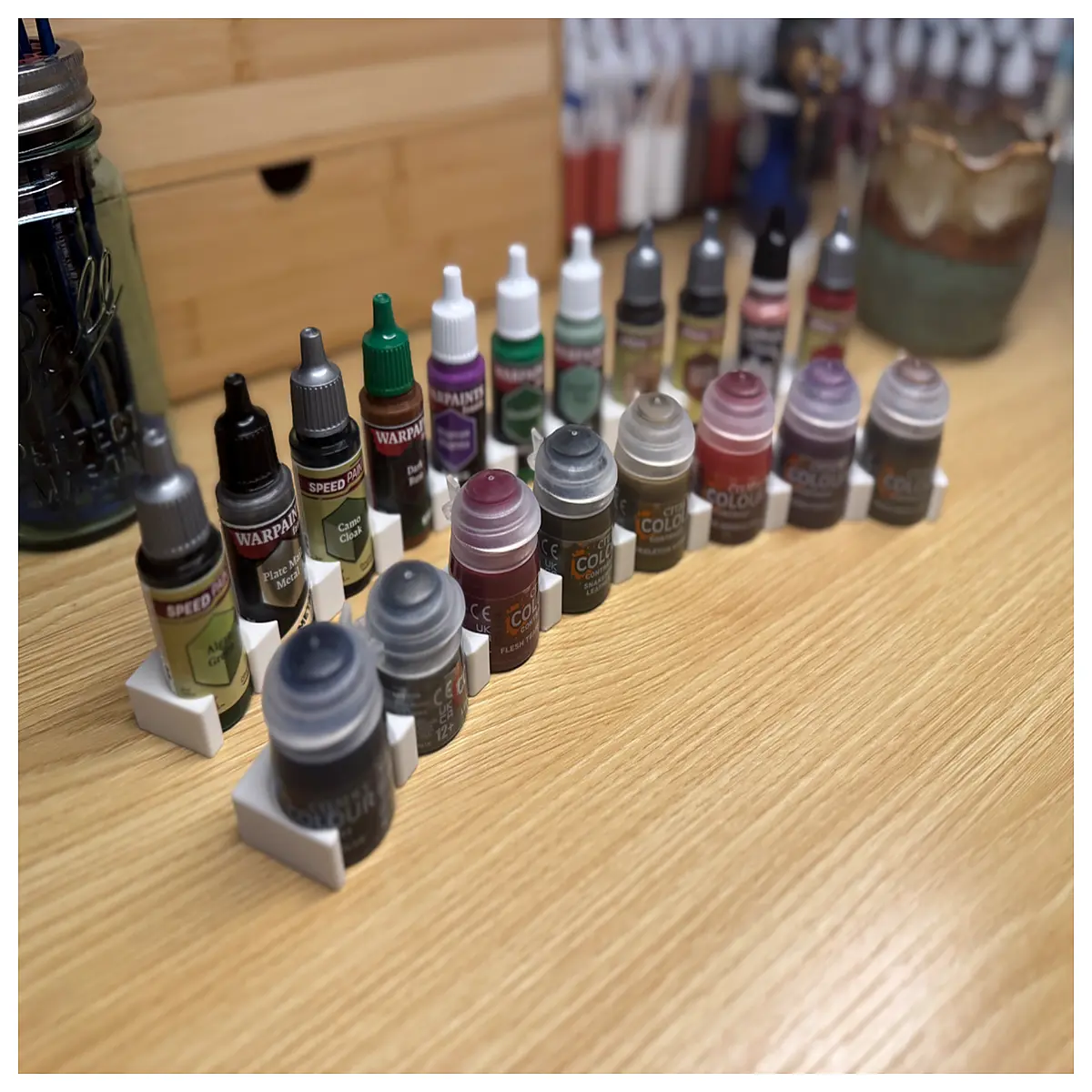 desk paint organizer acrylic storage box with lid for gouache watercolor markers art supplies desktop tidy