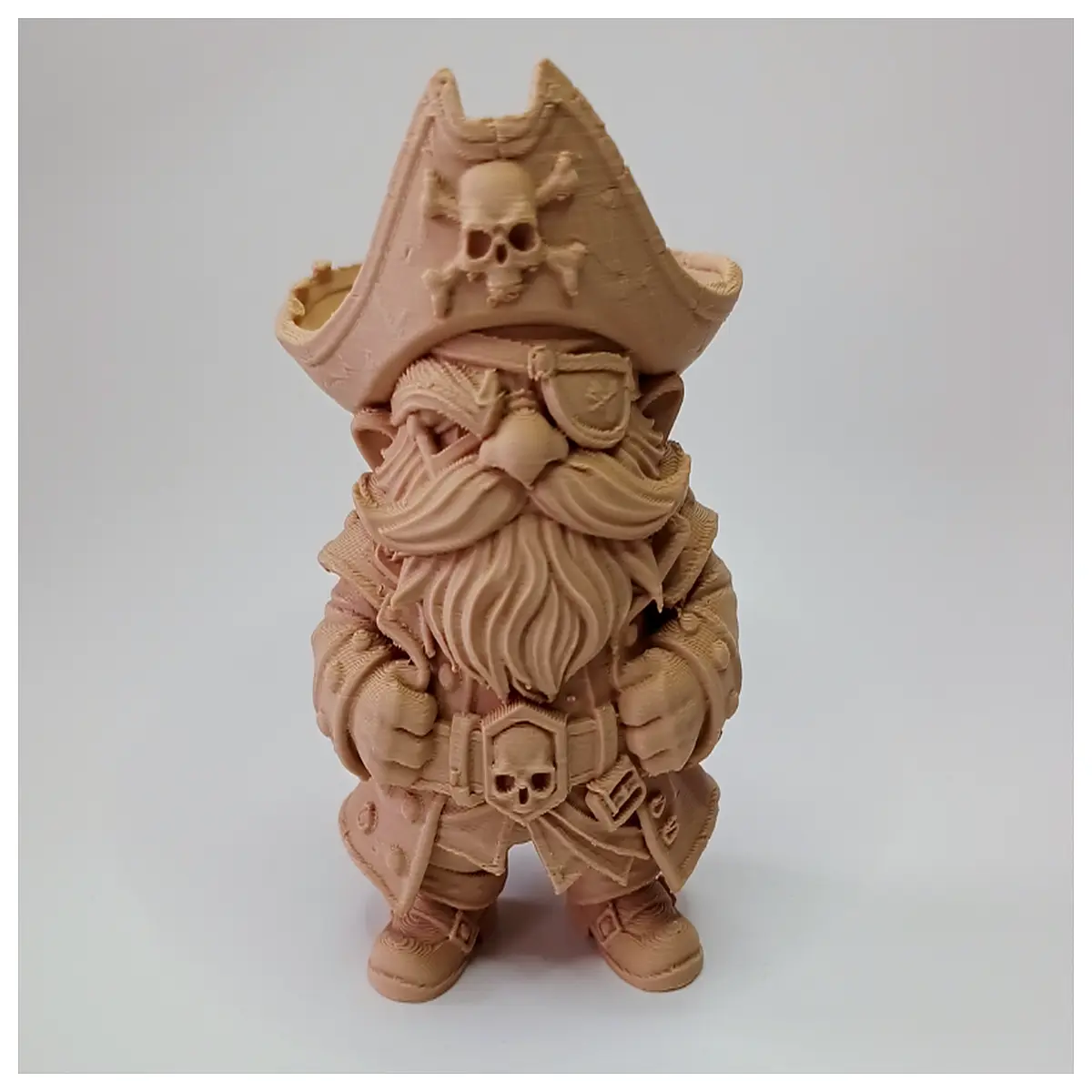 pirate dwarf figurine with eye patch beard for shelf decor