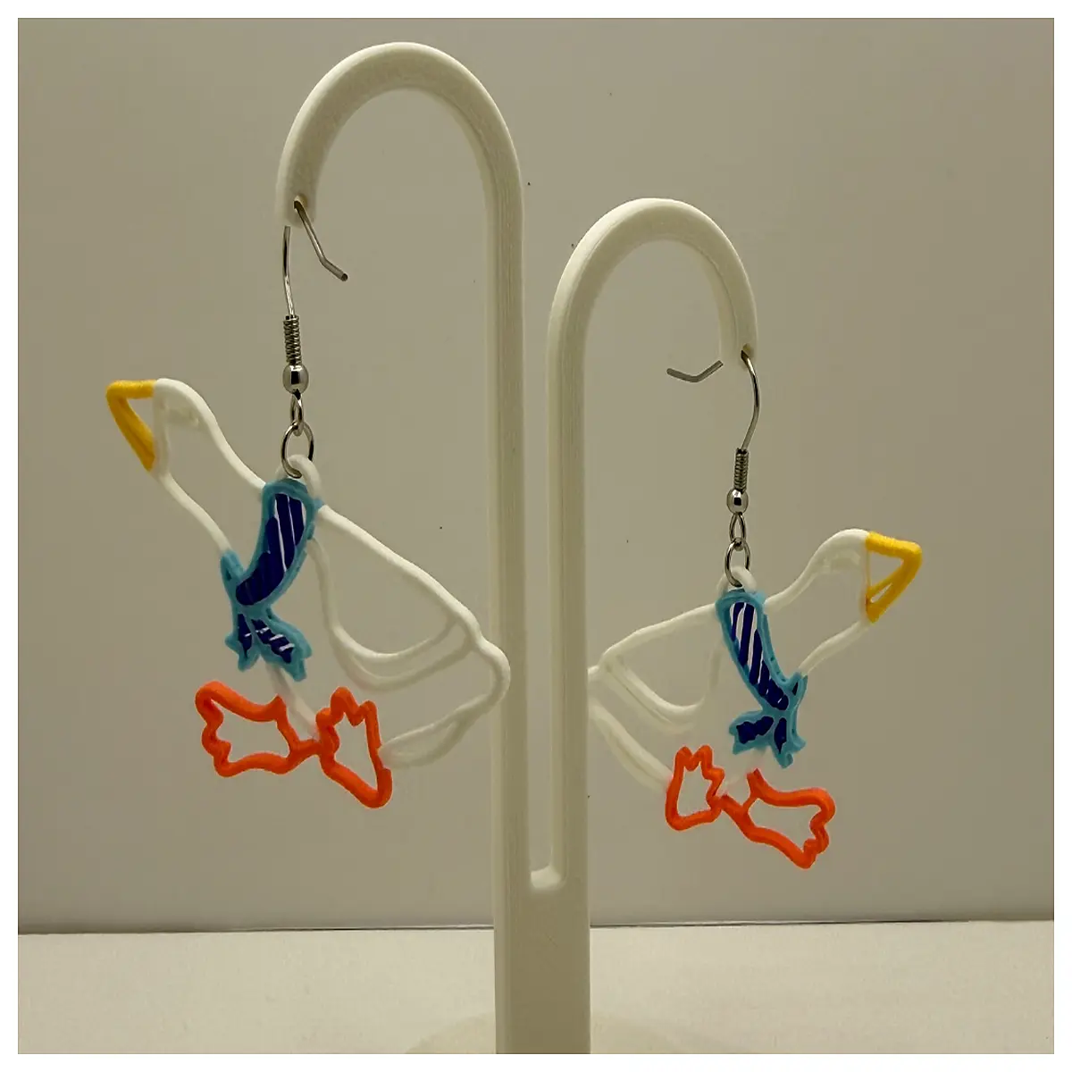 cute goose earrings funny animal jewelry whimsical bird drop earrings for women quirky accessories