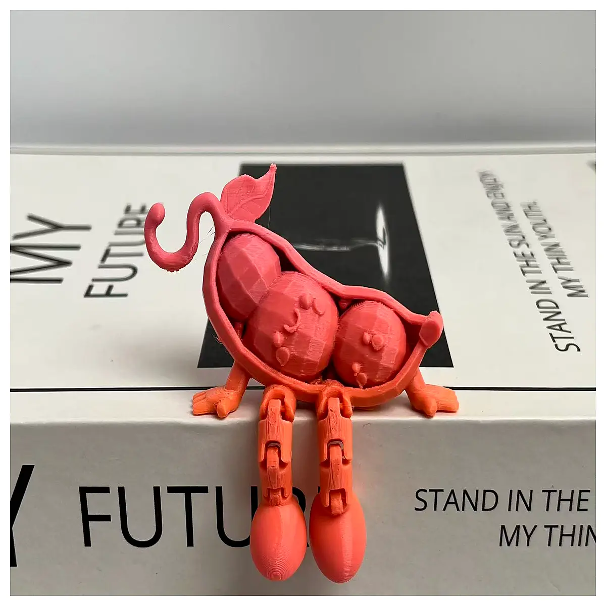 cute desk ornament for computer movable joint pea pod doll figure funny office decor gift