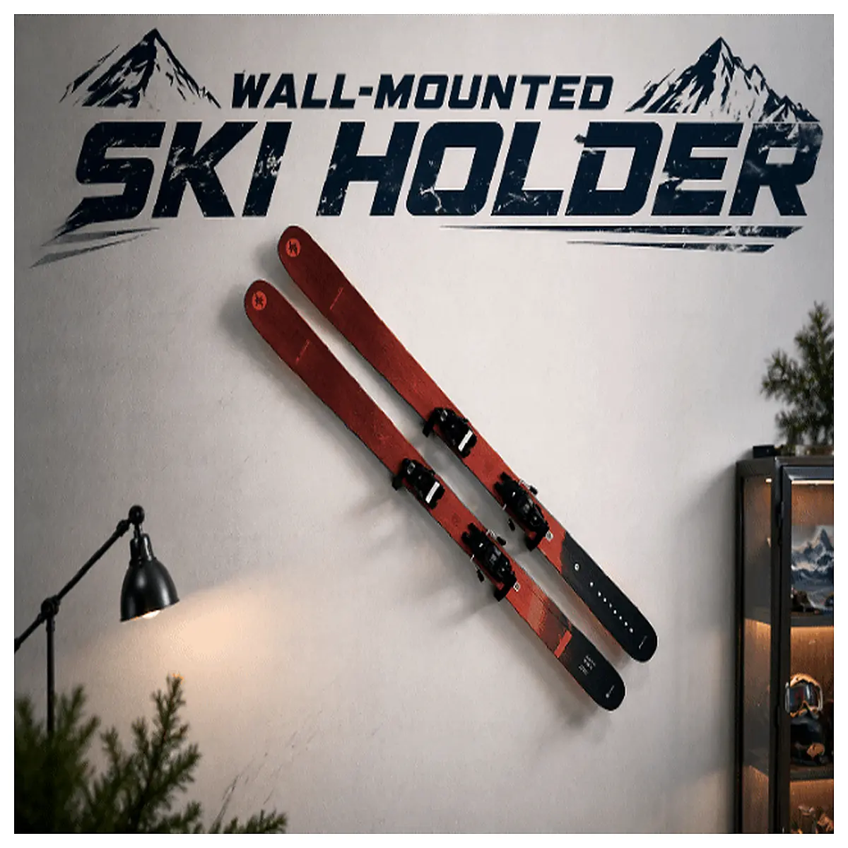 wall mount ski rack storage organizer duty snowboard holder garage vertical hanger for boots helmets