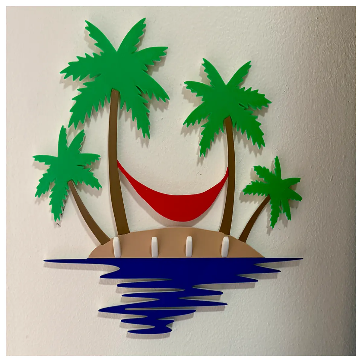 tropical hammock wall hook for keys vacation home decor organizer