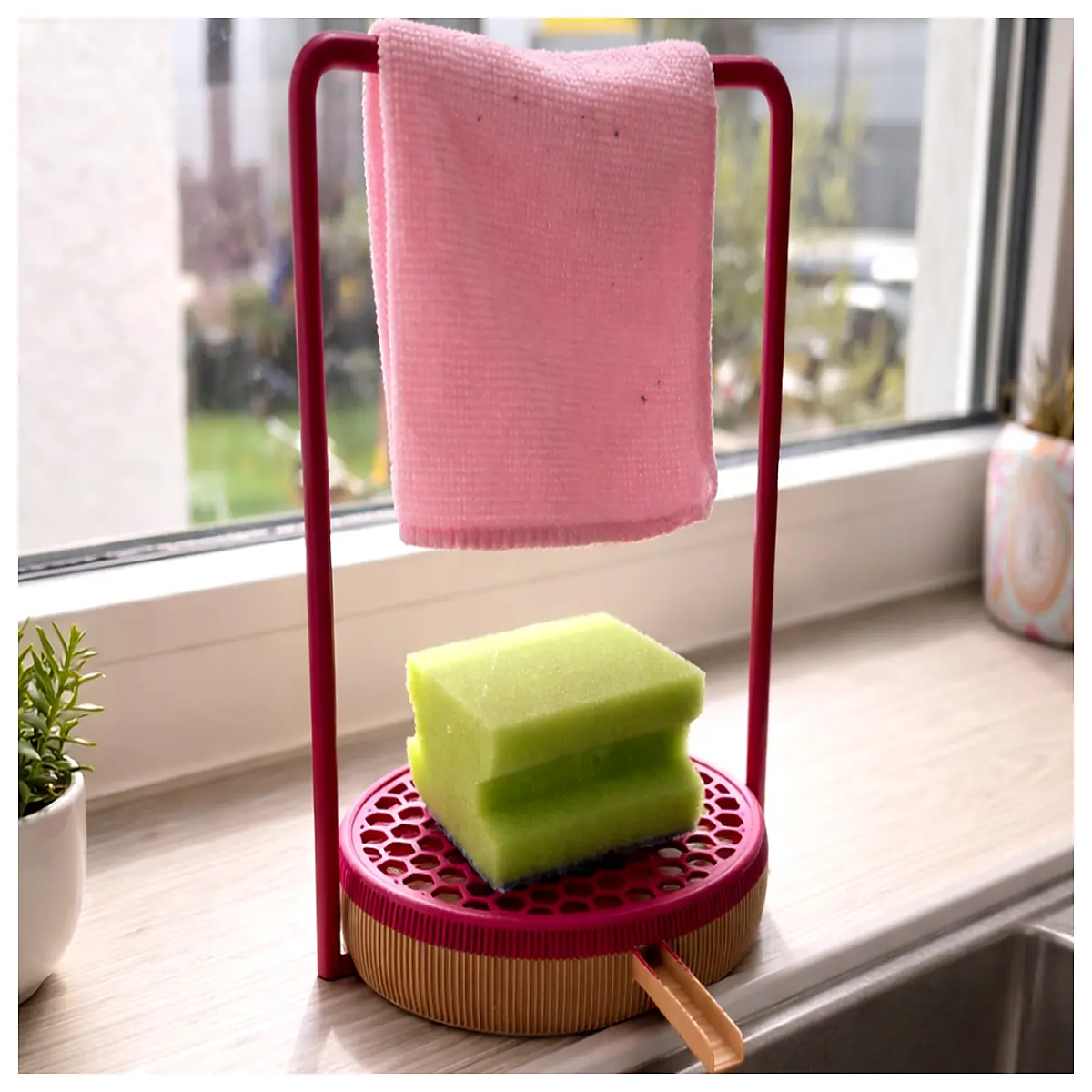 kitchen sink dish drainer rack with sponge holder and utensil organizer stainless steel counter drying mat