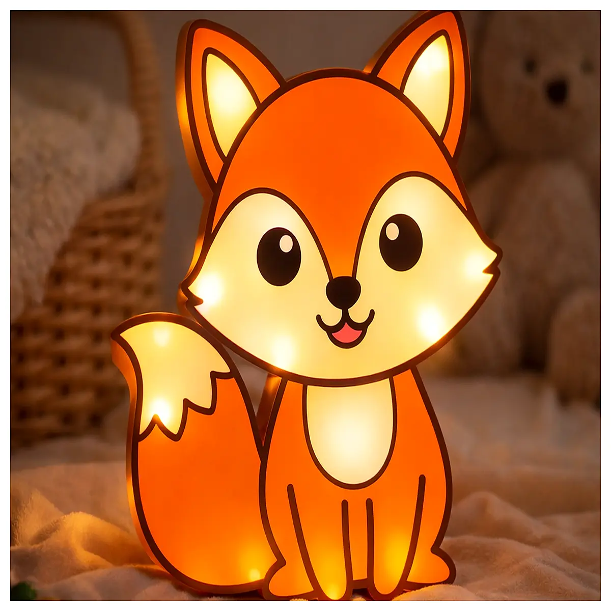 cute fox night for kids room toddler bedroom decor soft glow table baby nursery accessories