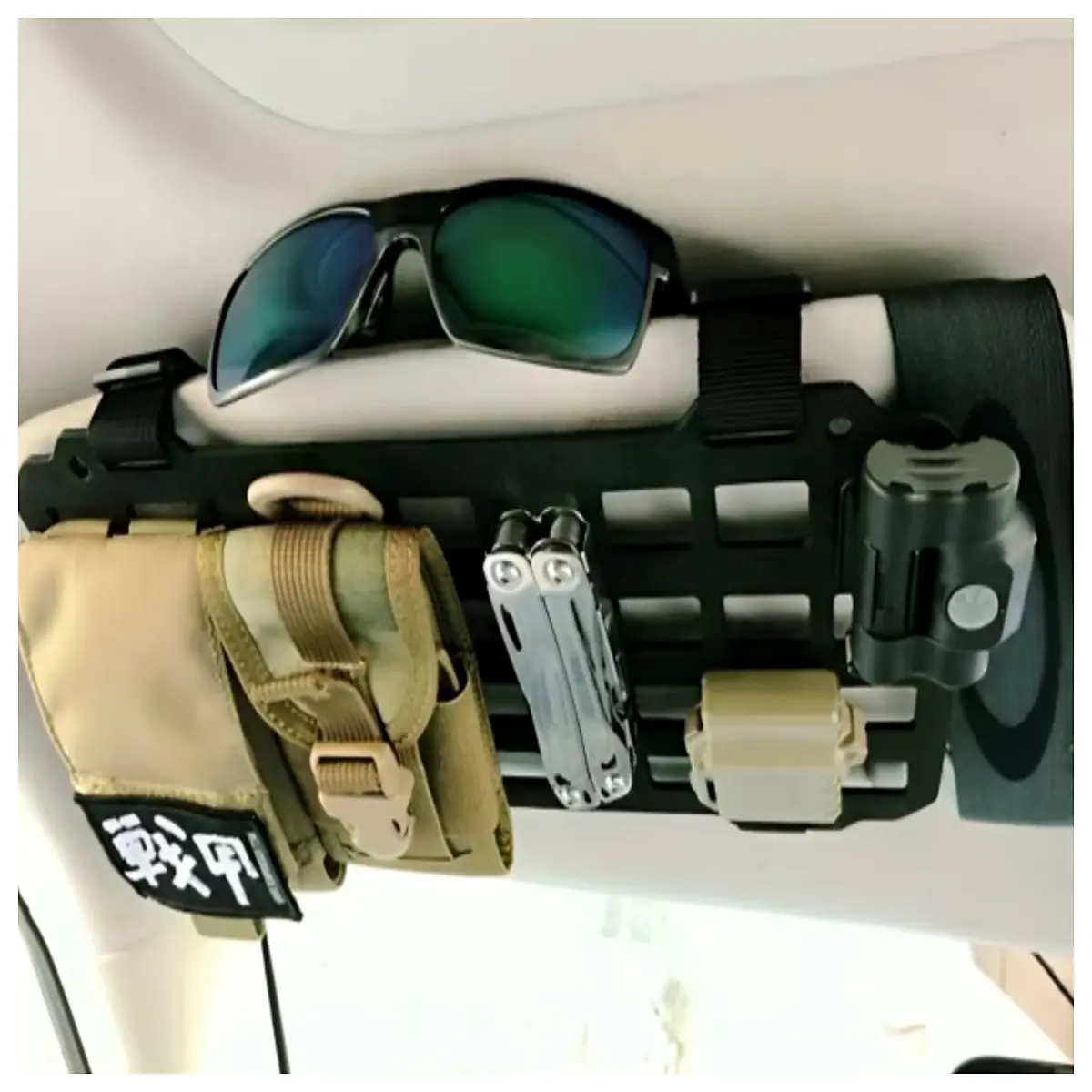 off road vehicle interior accessories molle panel sun visor organizer tactical gear mount storage rack for truck modification