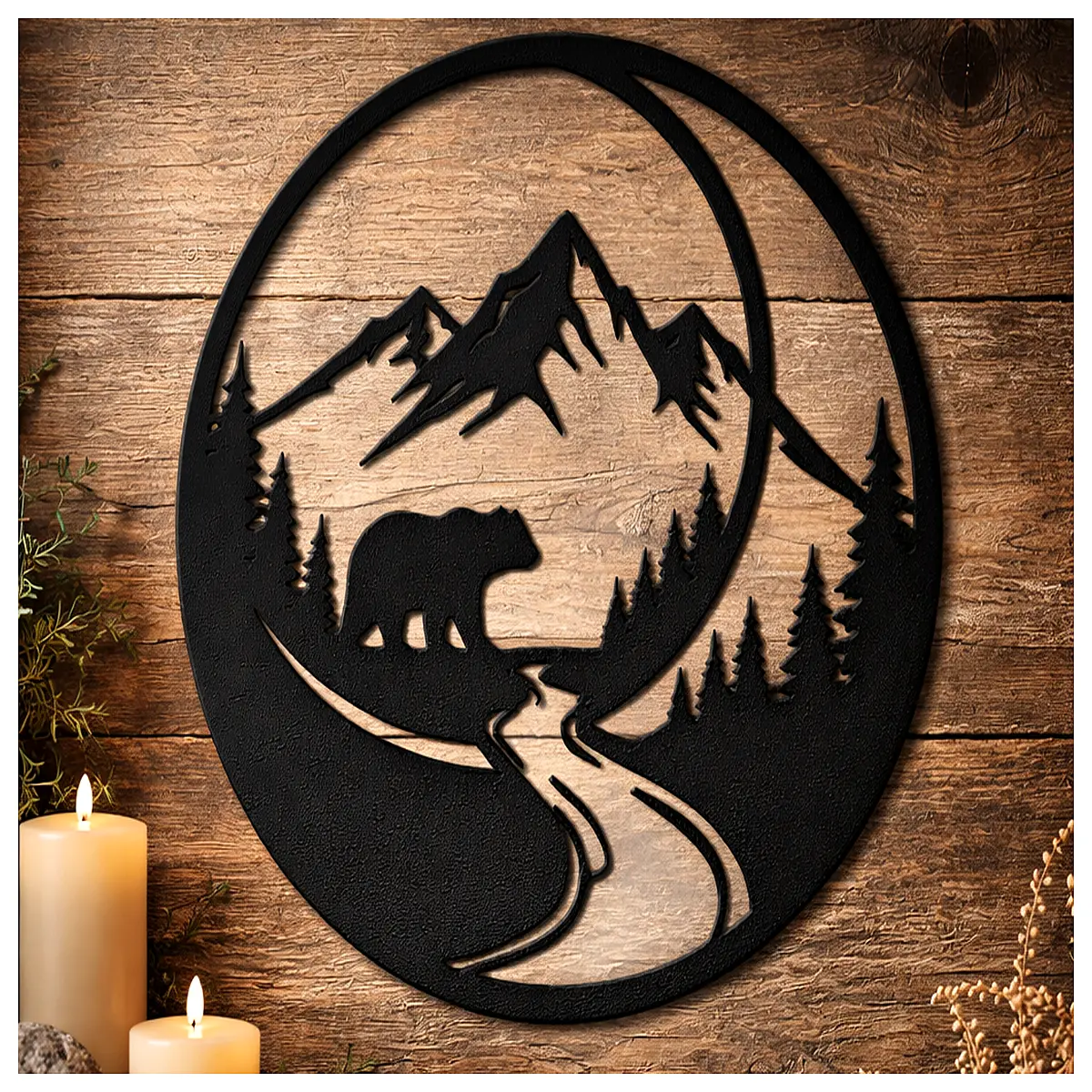 mountain wall art nature landscape prints rustic cabin decor forest scenery canvas home accent