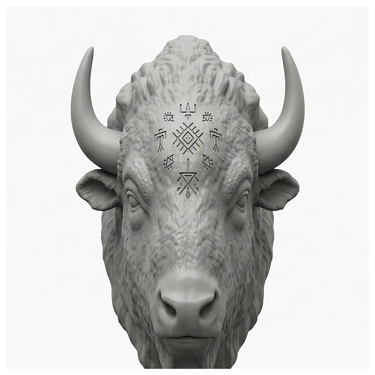 wild buffalo head statue decor rustic home accent animal skull art piece