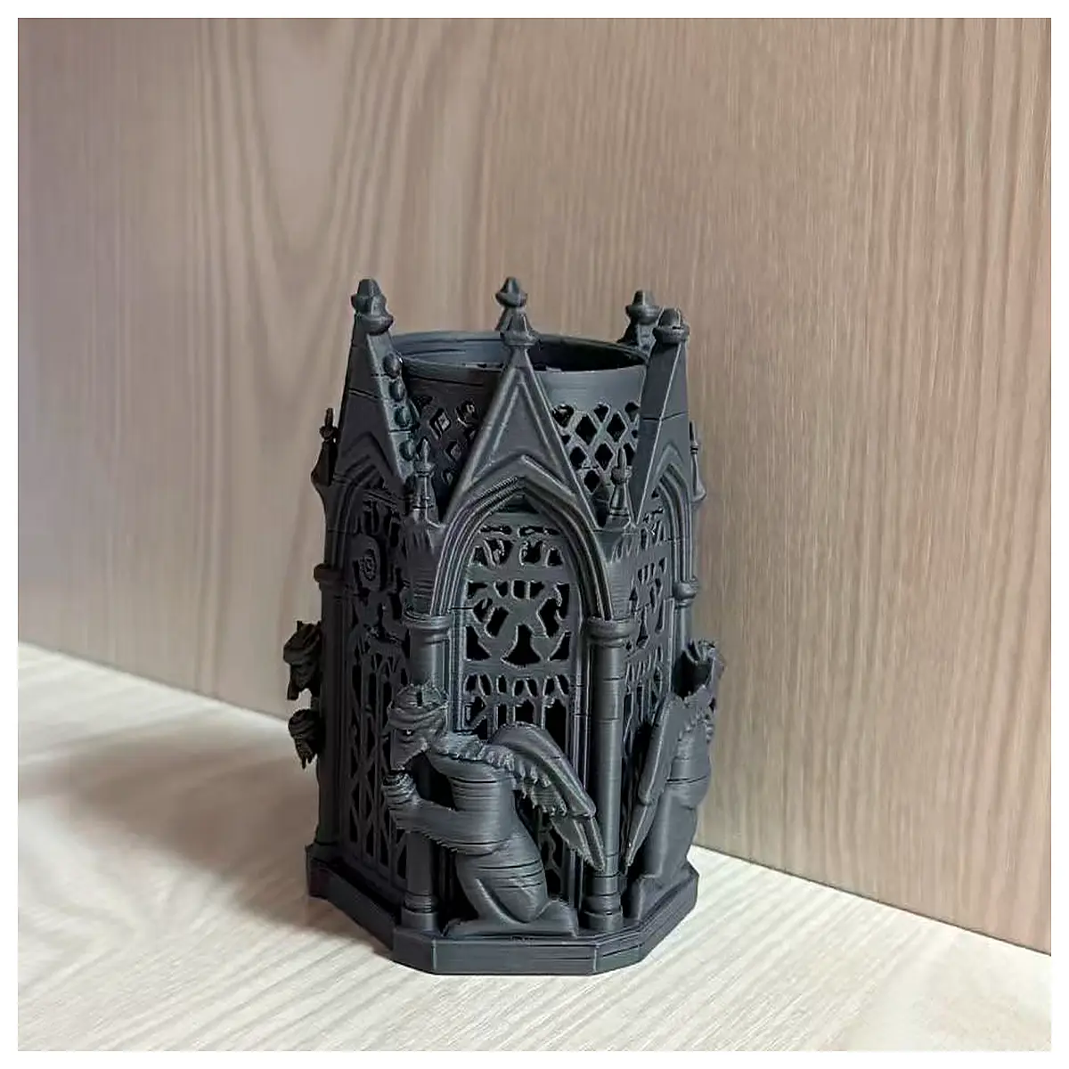 gothic gargoyles desk organizer pen holder for writers dark academia aesthetic office decor statue stationery cup
