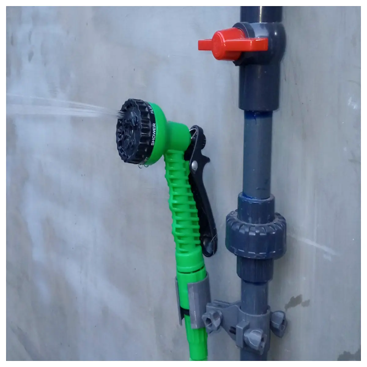 garden hose nozzle holder wall mount bracket for watering plants outdoor patio