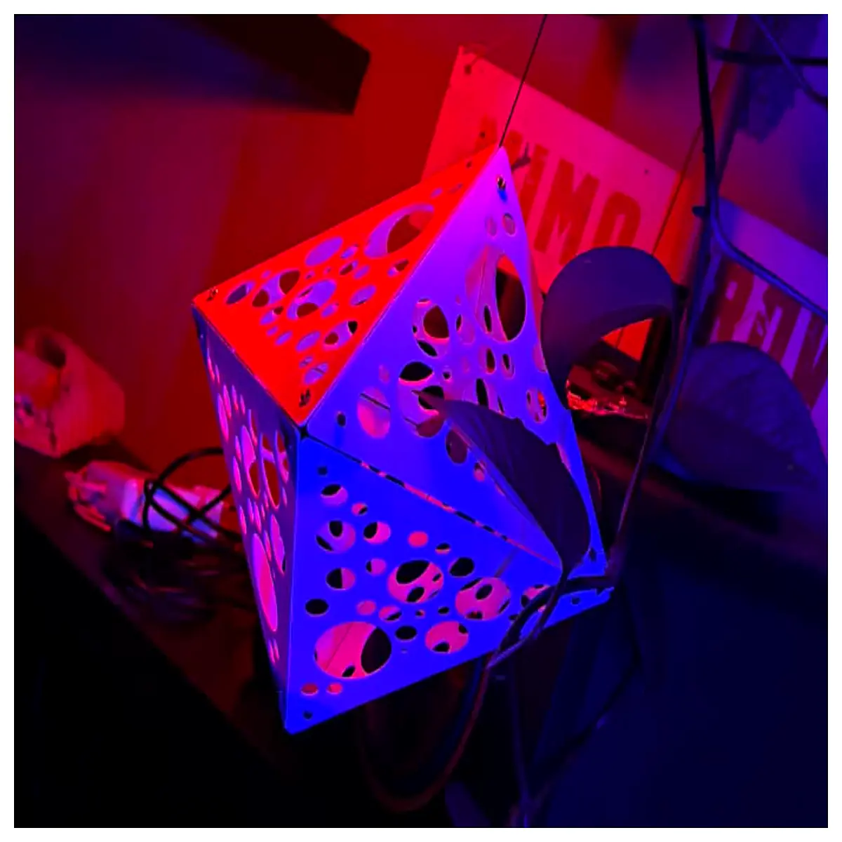 octahedron prism projector ambient psychedelic trippy decor for bedroom gaming room aesthetic mood lighting