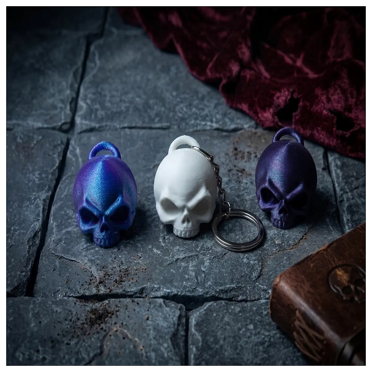 gothic skeleton keychain metal pendant for men punk rock biker gift spooky skull bag charm dark aesthetic accessories