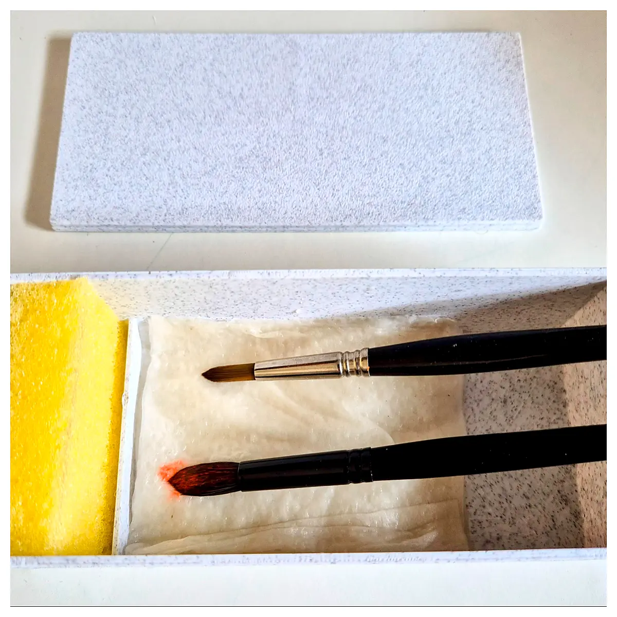 watercolor brush washer with lid travel palette wet box for acrylics and paints