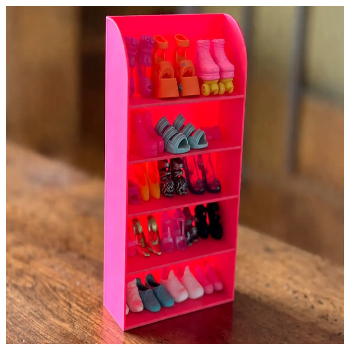 cute doll shoe rack organizer for kids toys storage box with shelves