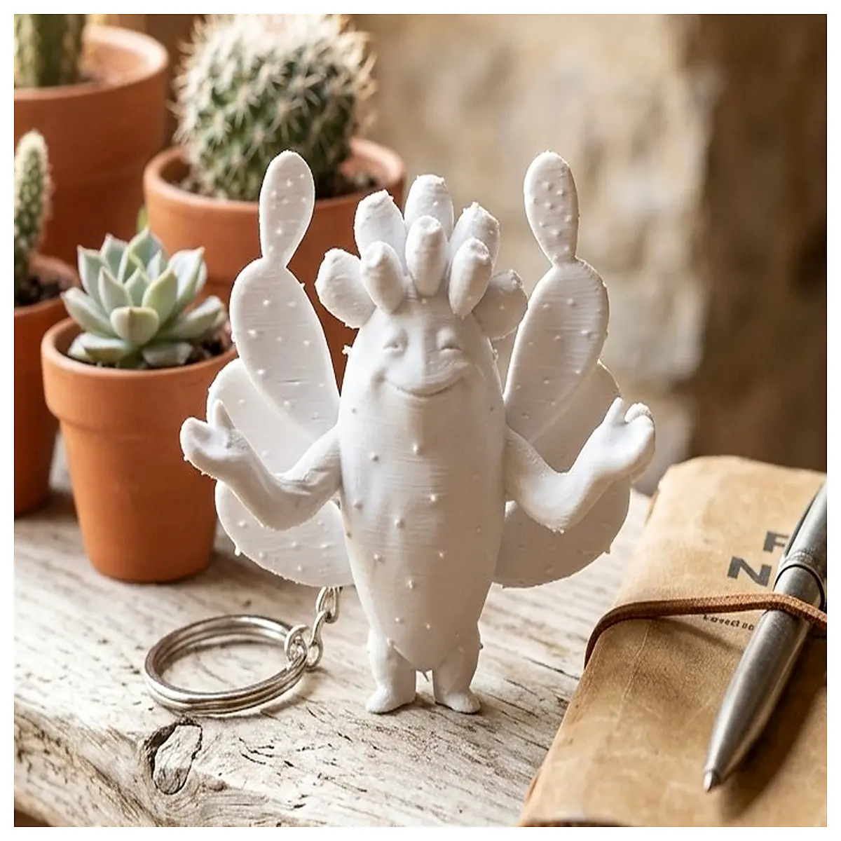 cute cactus keychain for women men fiko succulent charm bag pendant funny desert plant accessory cute animal plush toy gift