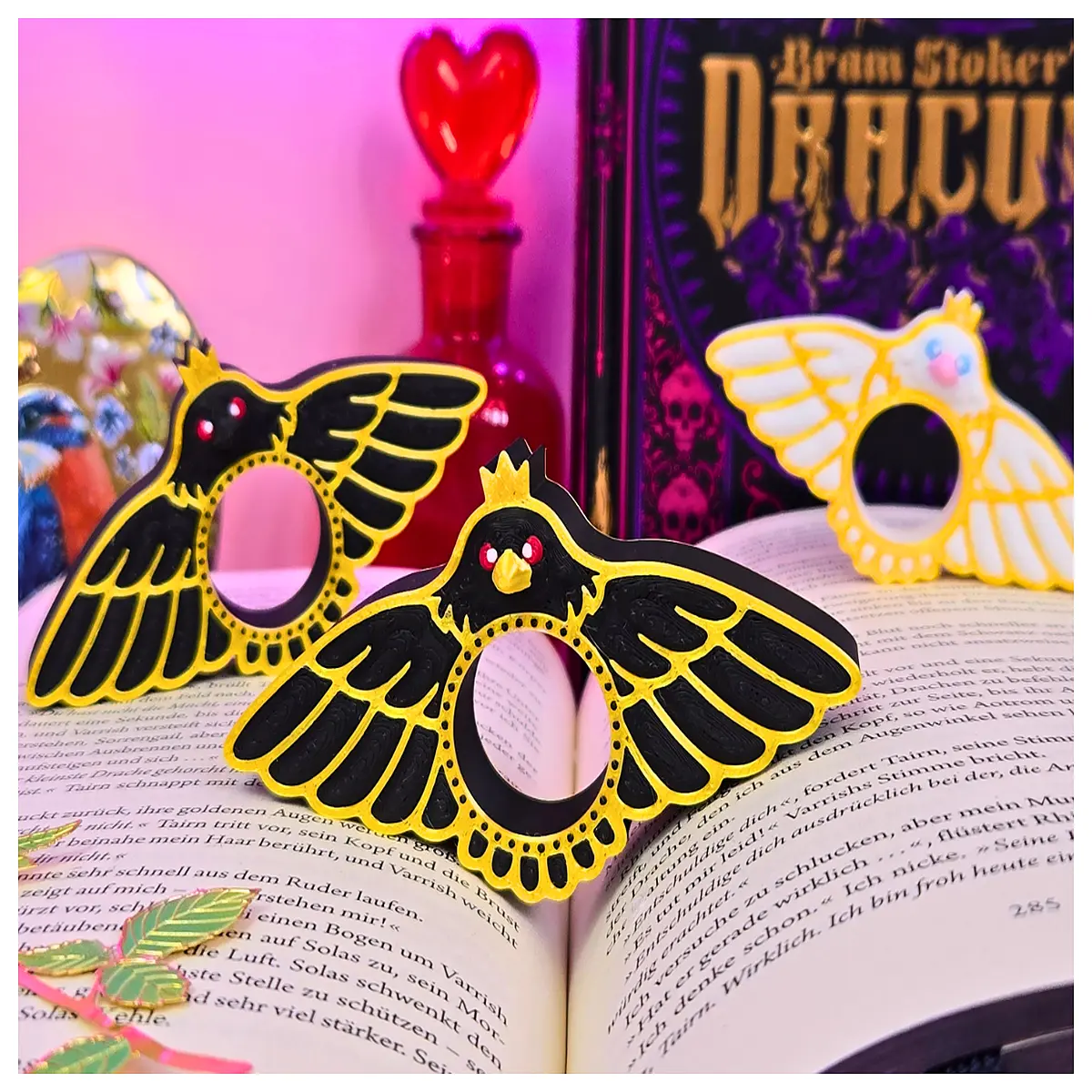 cute raven bookmark for readers black bird page holder gift