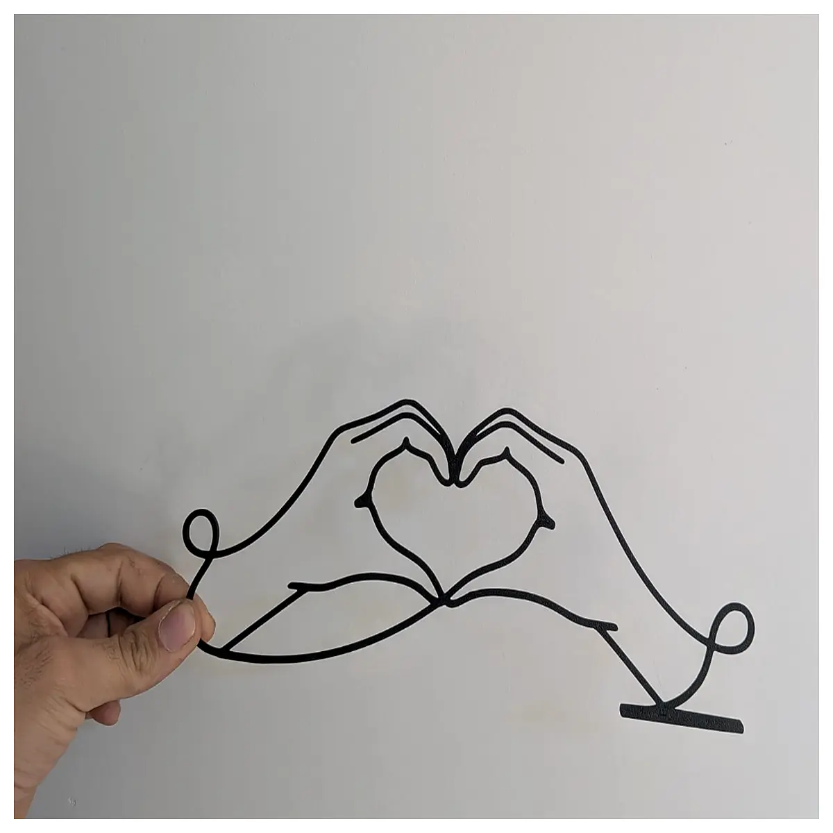 minimalist connected hearts line art print modern couple love symbol wall decor simple black ink drawing for bedroom living room