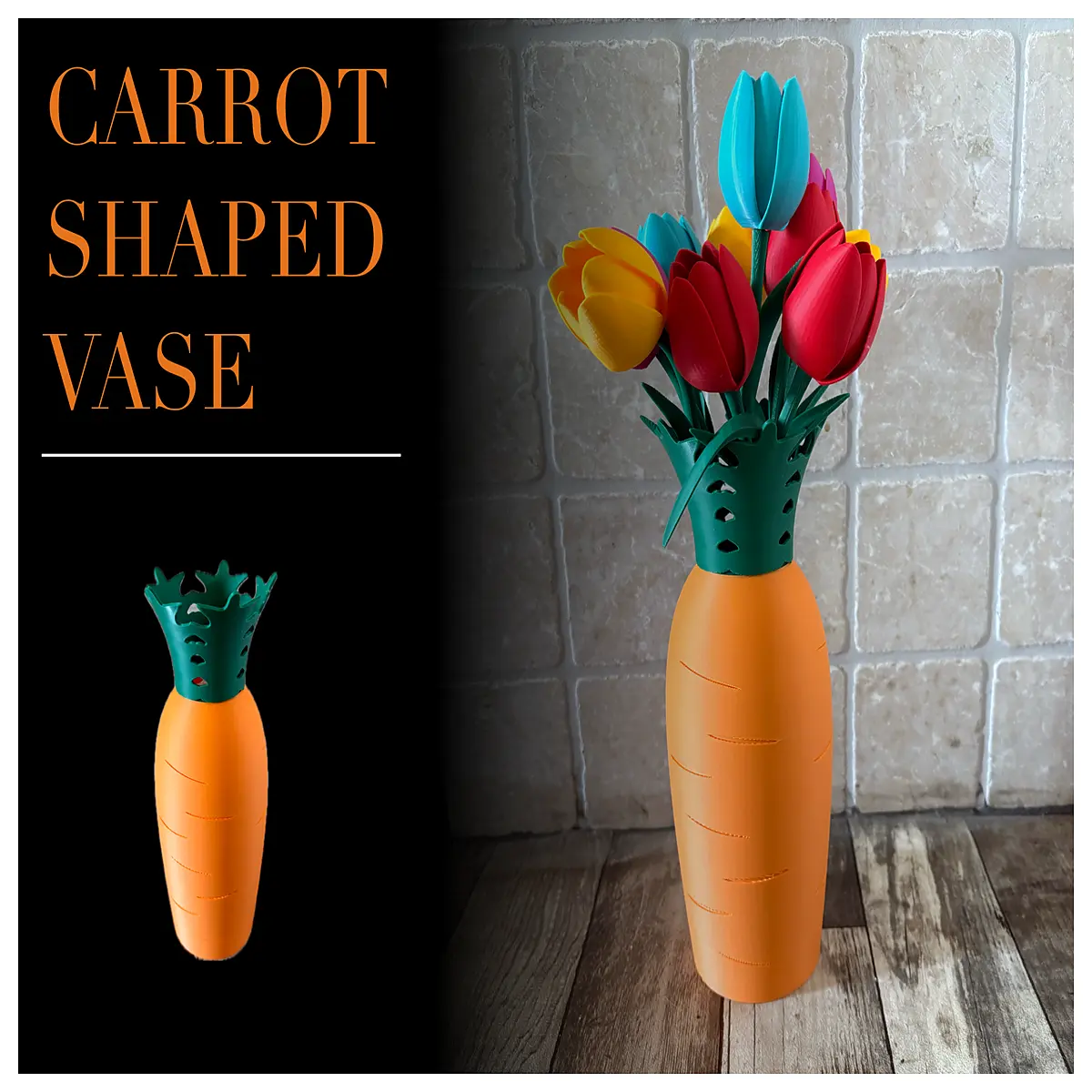 carrot shaped vase ceramic home decor kitchen table centerpiece rustic farmhouse style flower holder
