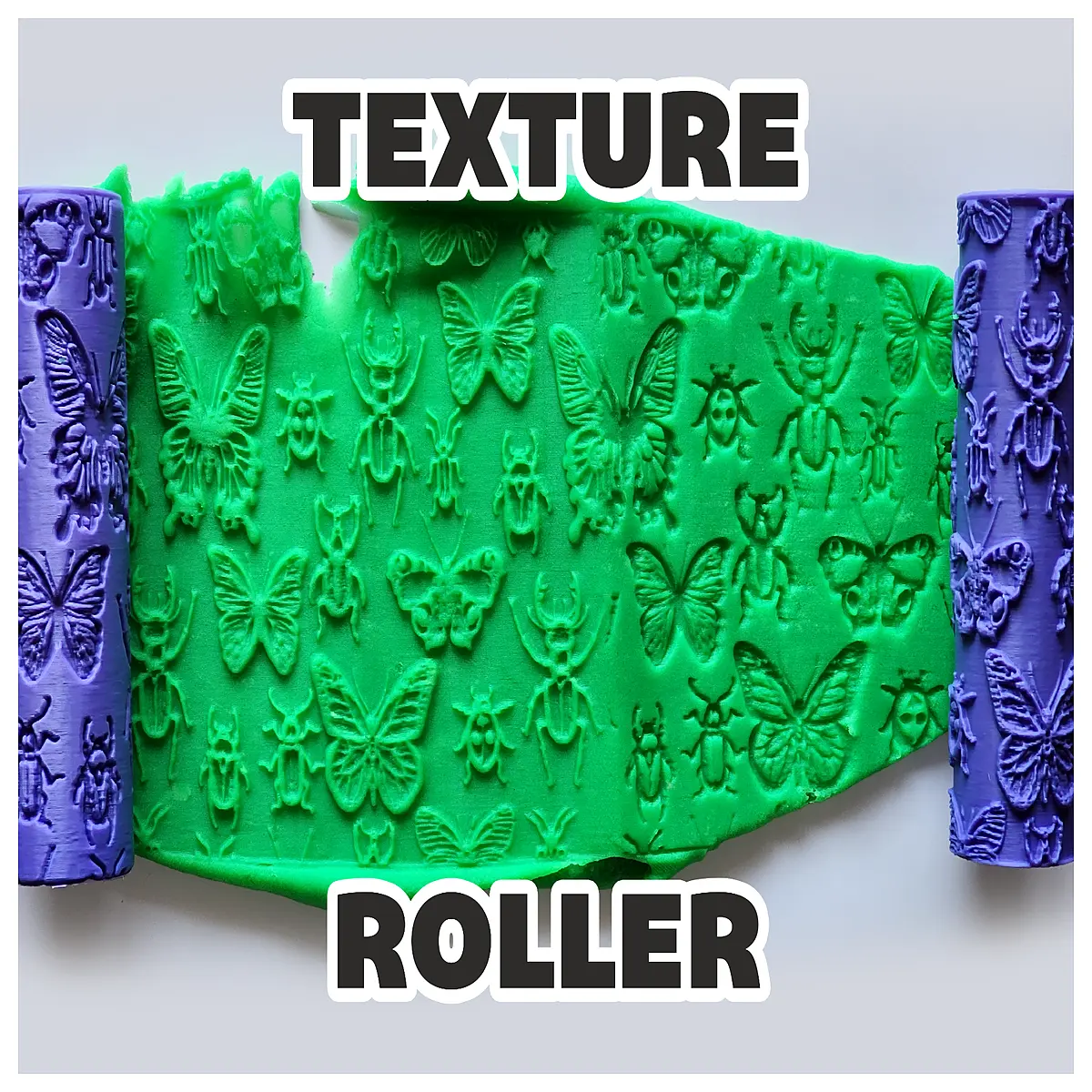 v287 insect texture roller stamp for concrete patio wall decor faux stone finish
