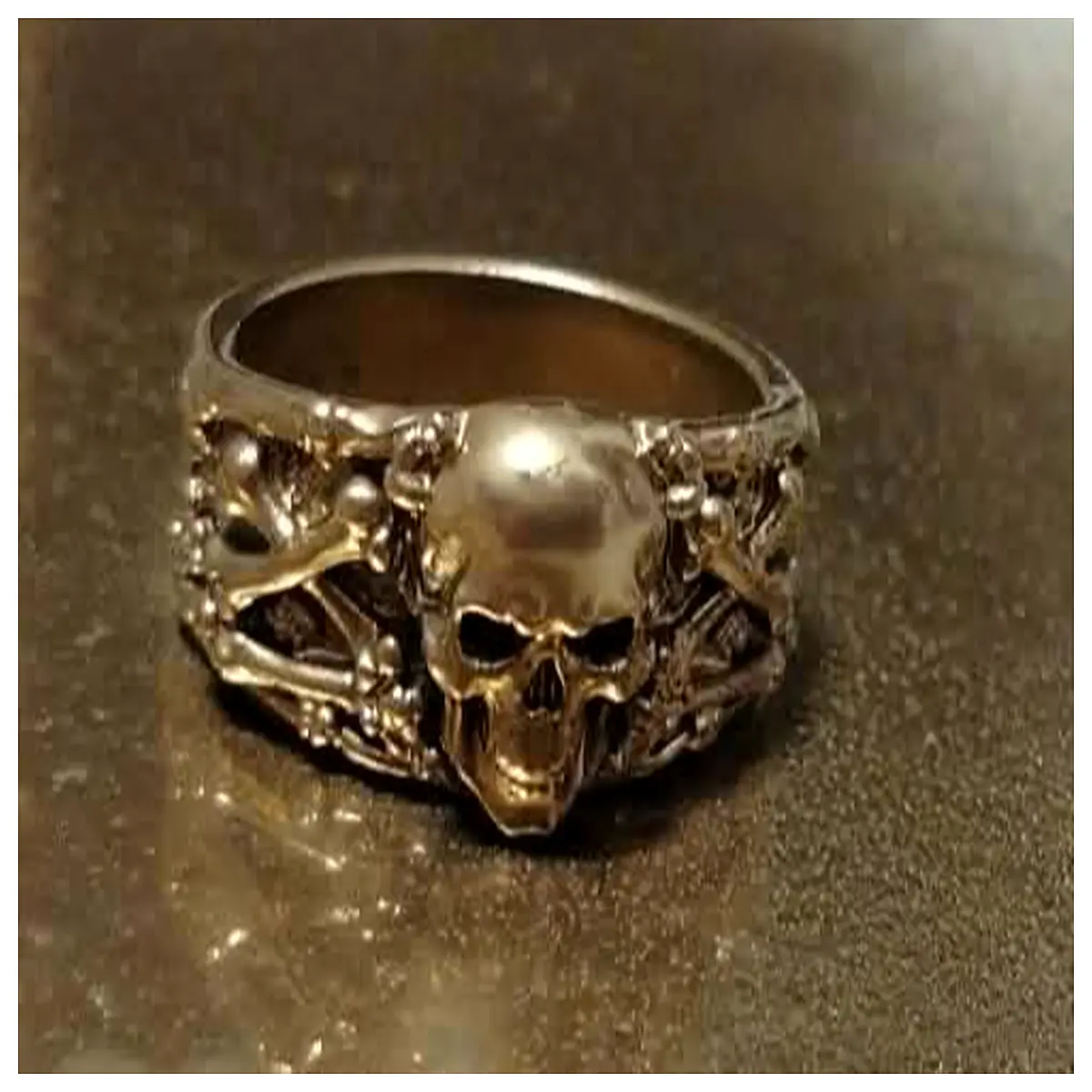 gothic skull ring men stainless steel biker jewelry punk rock adjustable size black silver death metal accessories cool gift