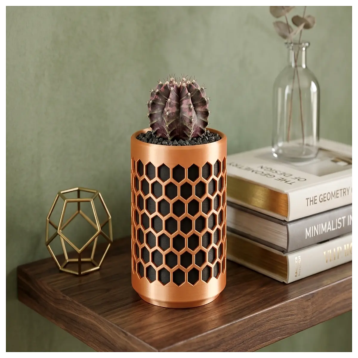 elegant honeycomb planter self supporting no stakes needed modern geometric flower pot for indoor plants succulents
