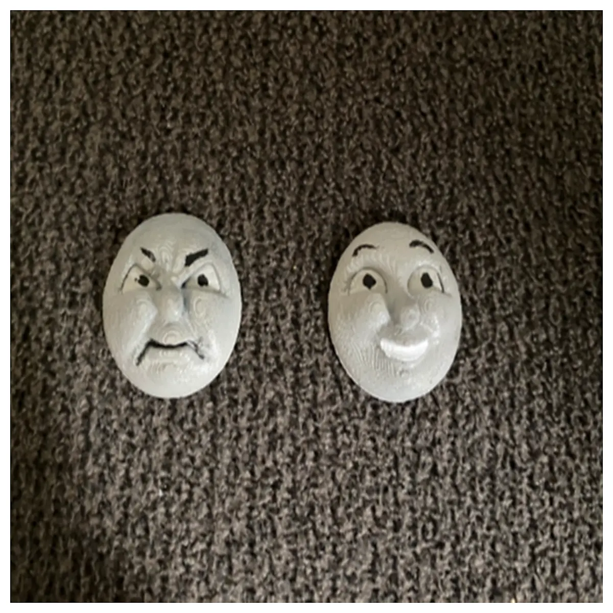 angry smiling face ho scale figure collectible