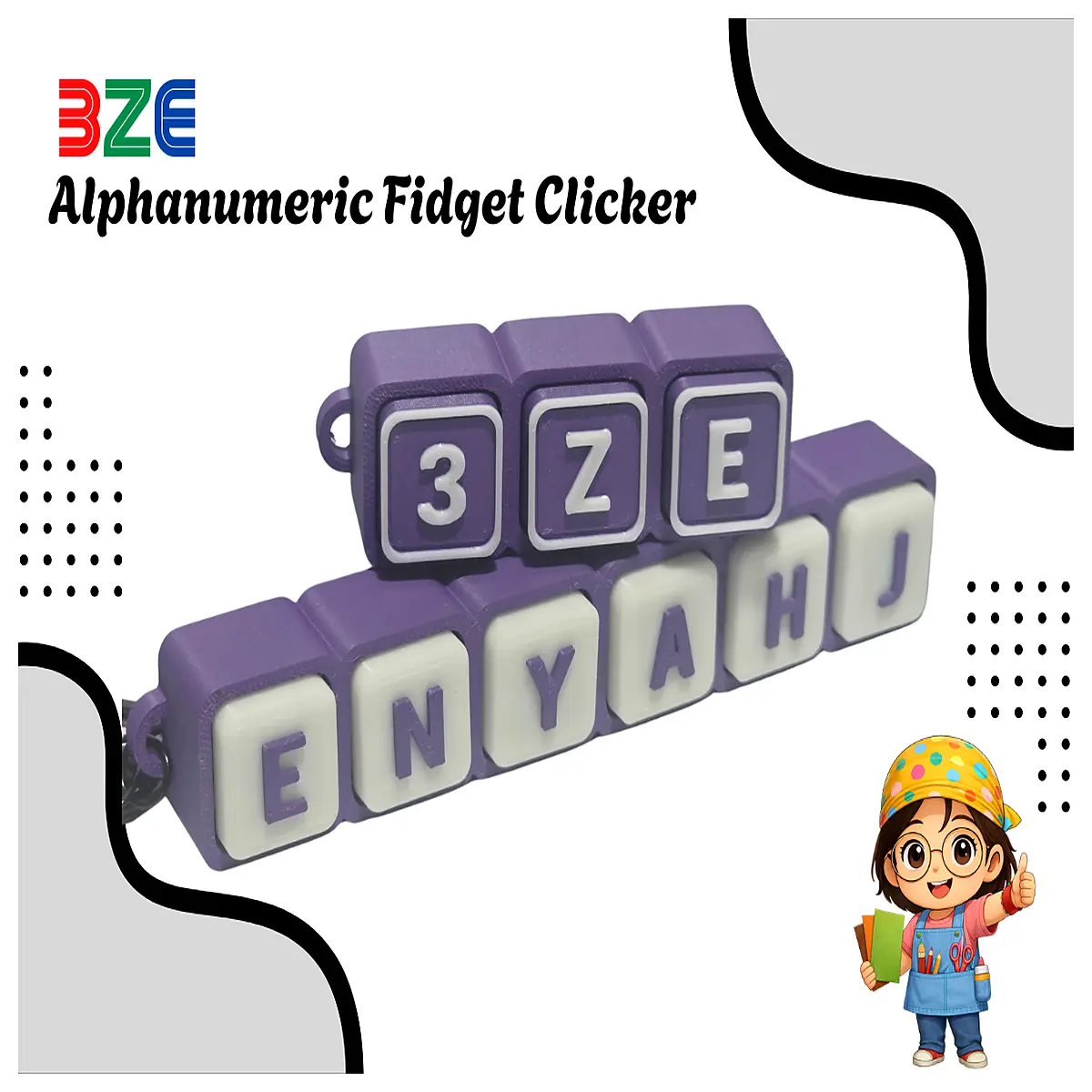 fidget toy for anxiety relief alphanumeric clicker stress ball quiet desk gadget for and concentration