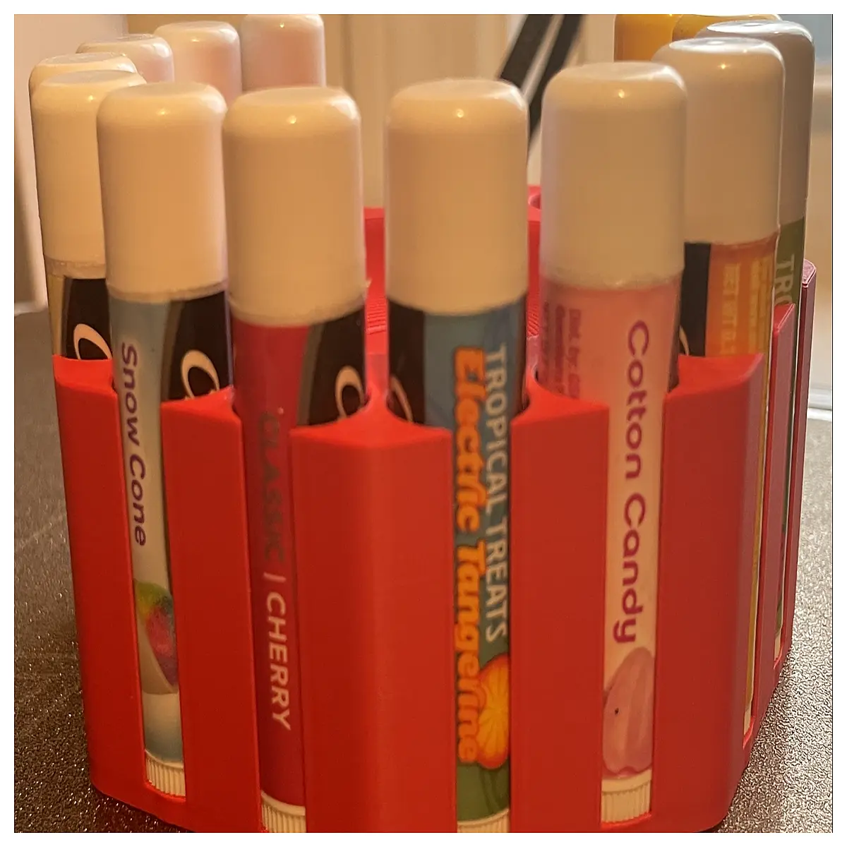 lip balm tube organizer rack desktop storage box for cosmetics tubes