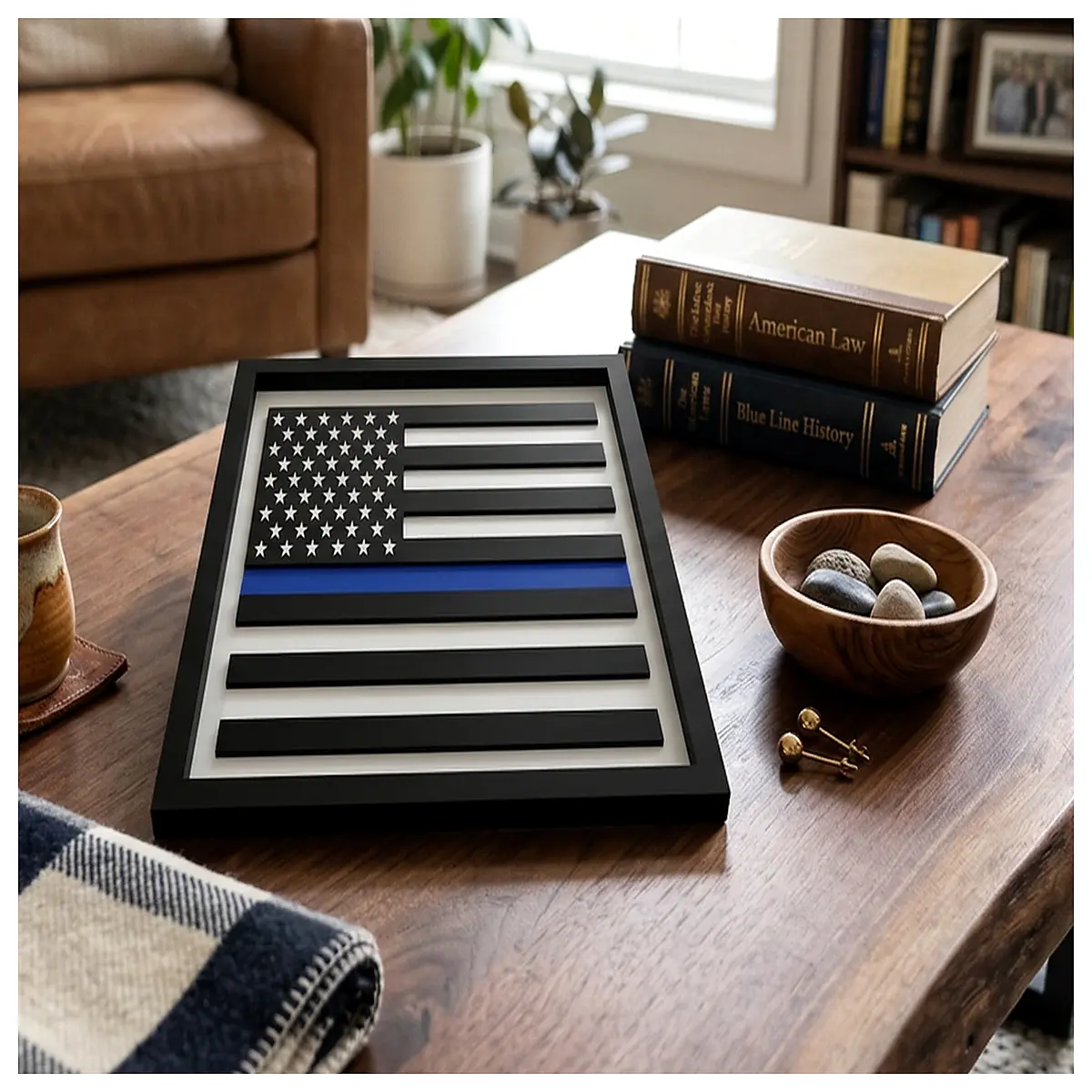 thin blue line american flag dishware patriotic home decor kitchen table setting support law enforcement
