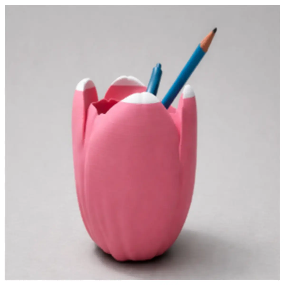 tulip shaped pen holder 3 color gradient desktop organizer for office supplies
