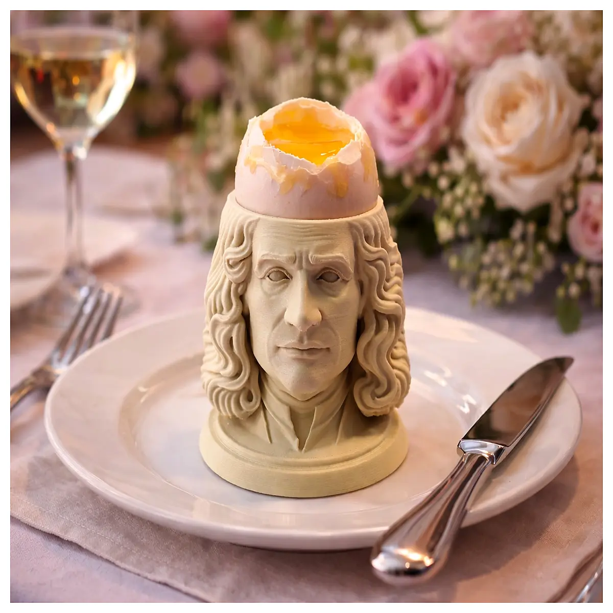 egghead isaac newton science lab egg cup physics teacher gift novelty breakfast mug