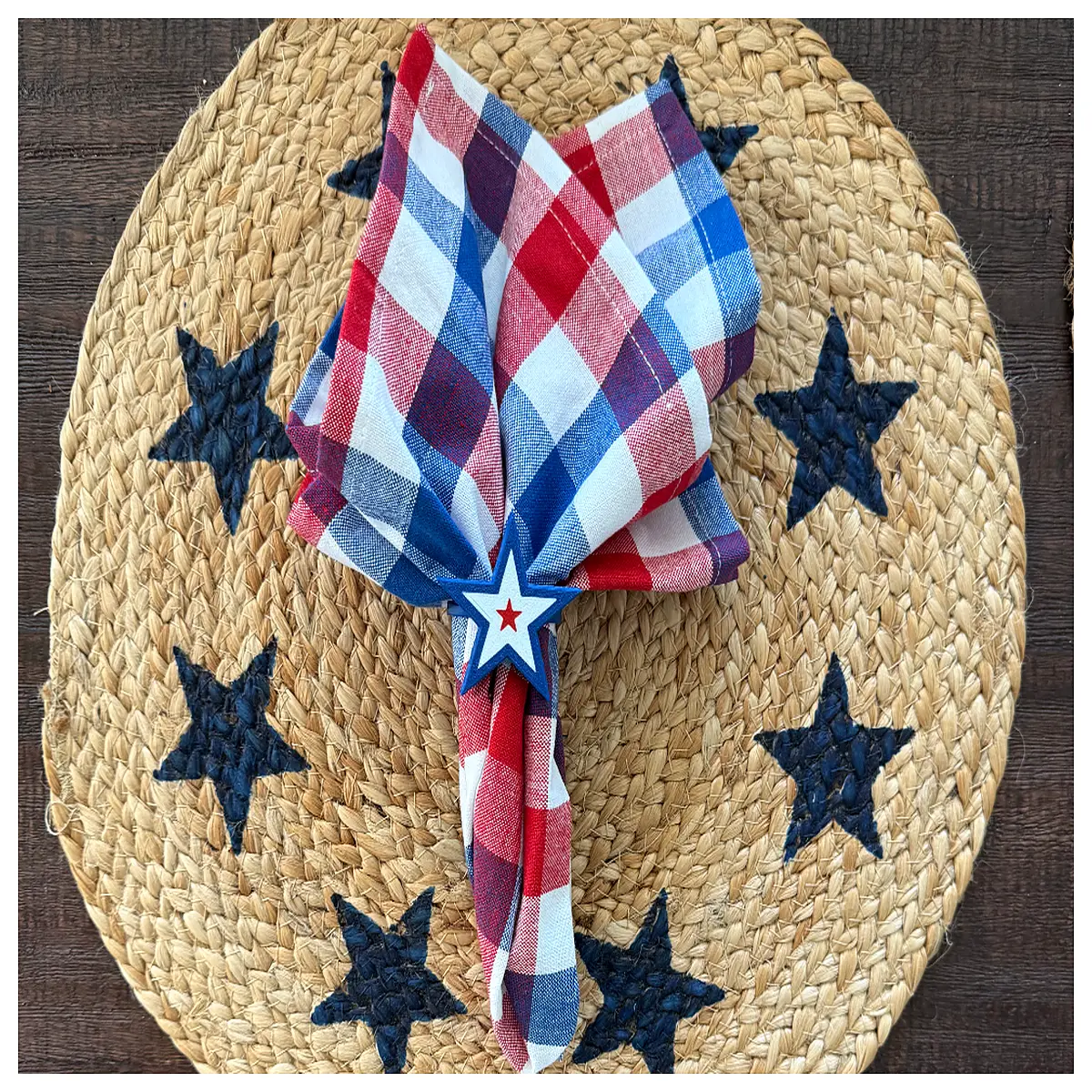 july fourth napkin holder patriotic table decor red white blue holiday centerpiece