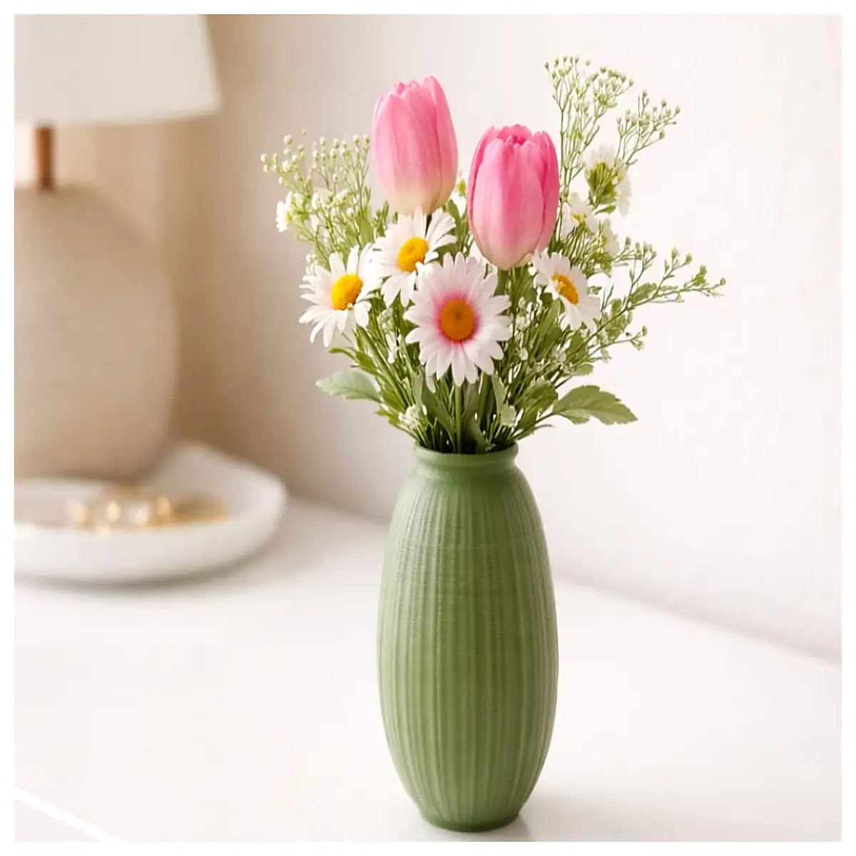 modern geometric glass vase for fresh flowers minimalist ceramic table centerpiece decor