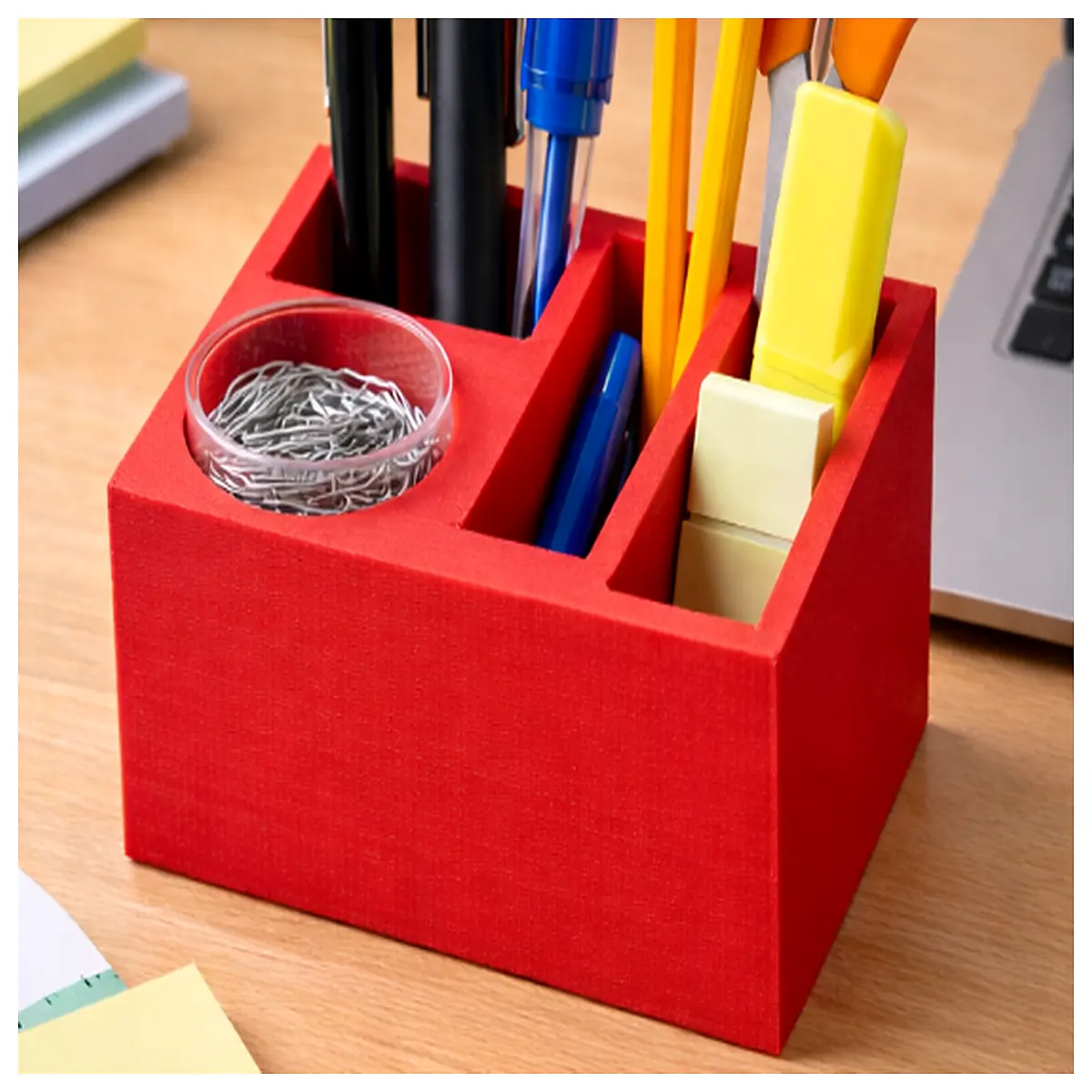 desk organizer with compartments for office supplies pen holder and storage box desktop accessories for home office organization