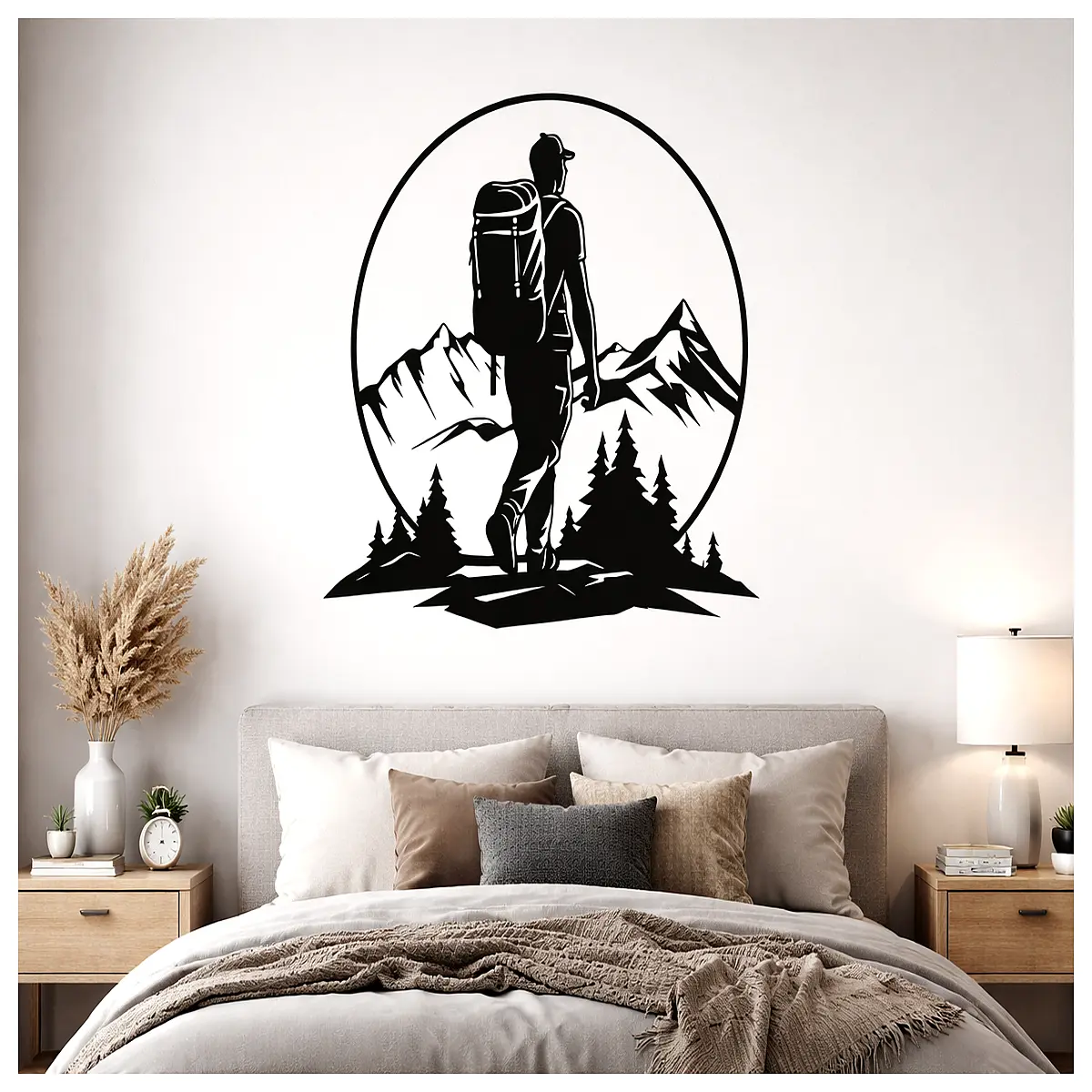 hiking camping wall art decor mountain adventure poster for cabin man cave