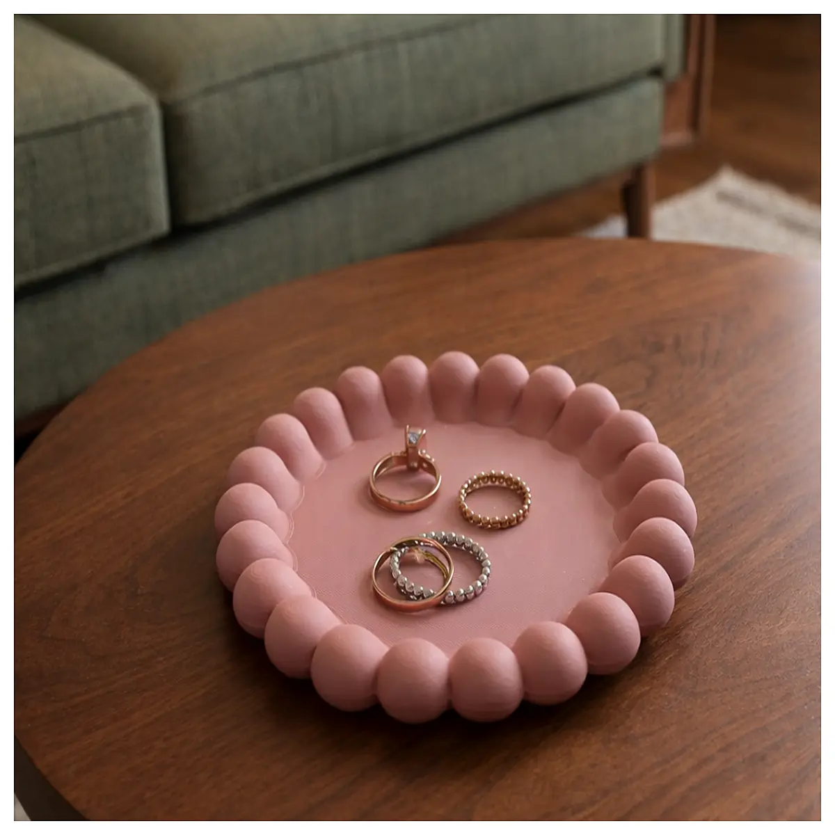 bubble clear acrylic tray for jewelry decorative coasters with air bubble design resin organizer for rings earrings aesthetic desk accessories