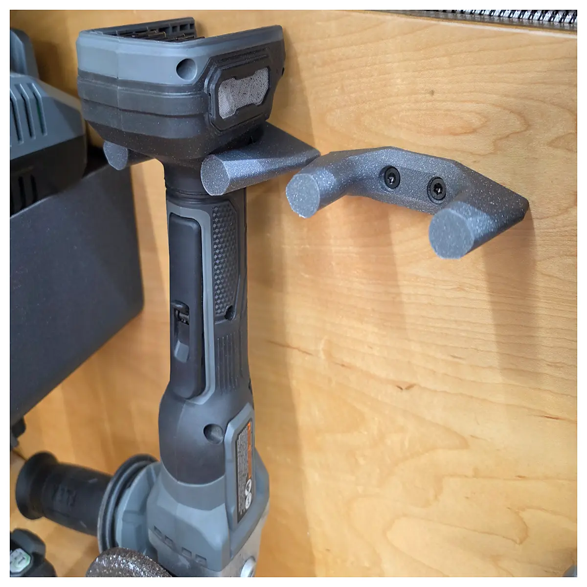 flex angle grinder wall mount bracket storage rack for flex multi tool oscillating accessory organizer home workshop