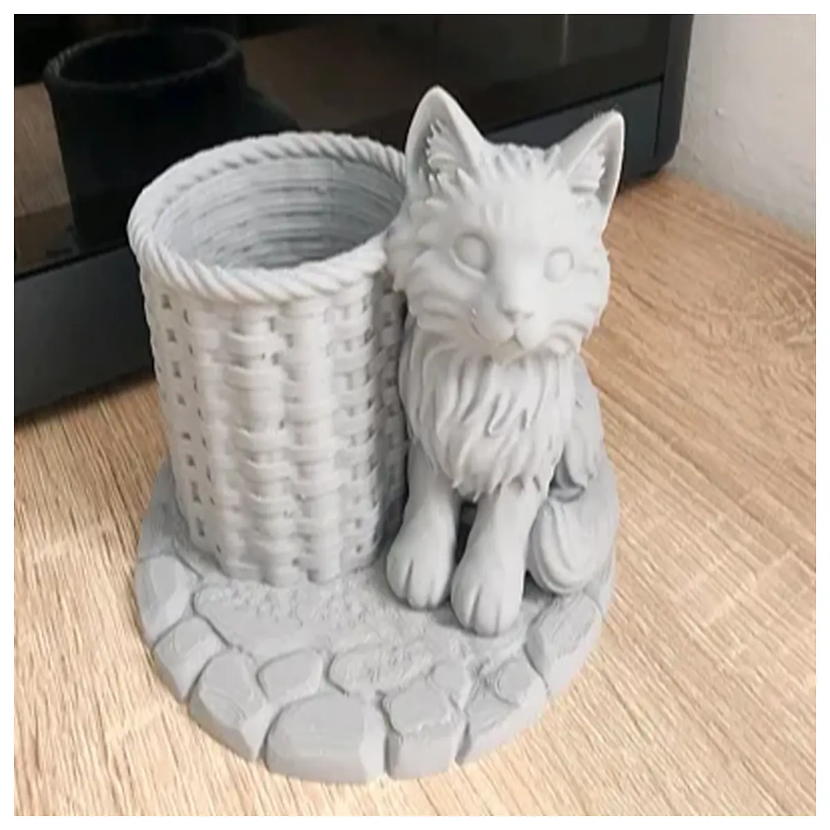 cute cat pen holder desk organizer for office supplies animal stationery storage box writing accessories