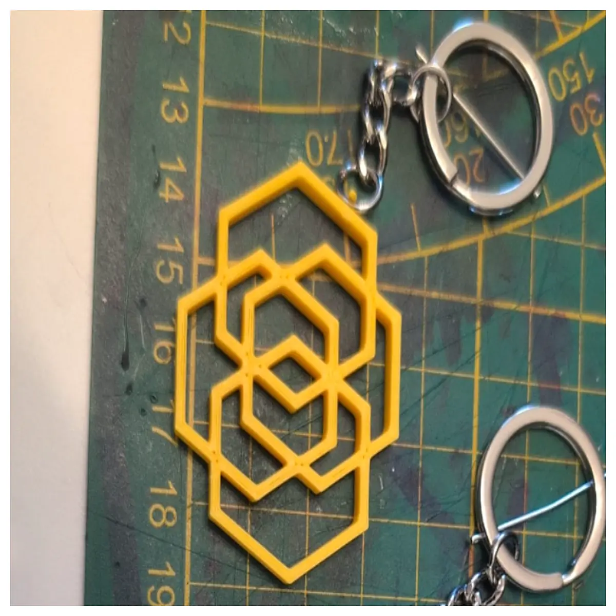 hexagon keychain minimalist geometric metal carabiner bag charm anti lost travel organizer