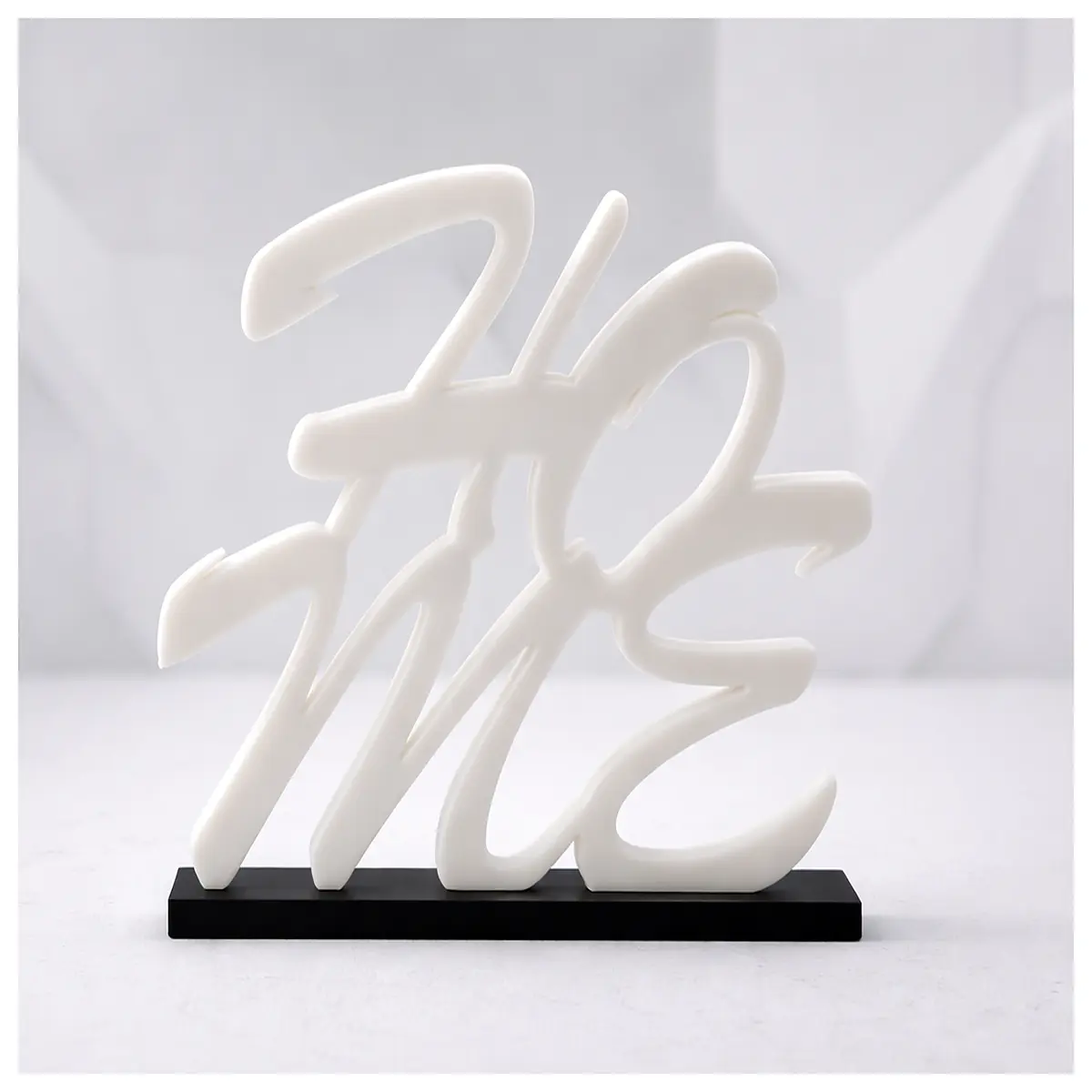 modern designer nameplate with base desk sign for office home decor elegant acrylic or metal plaque