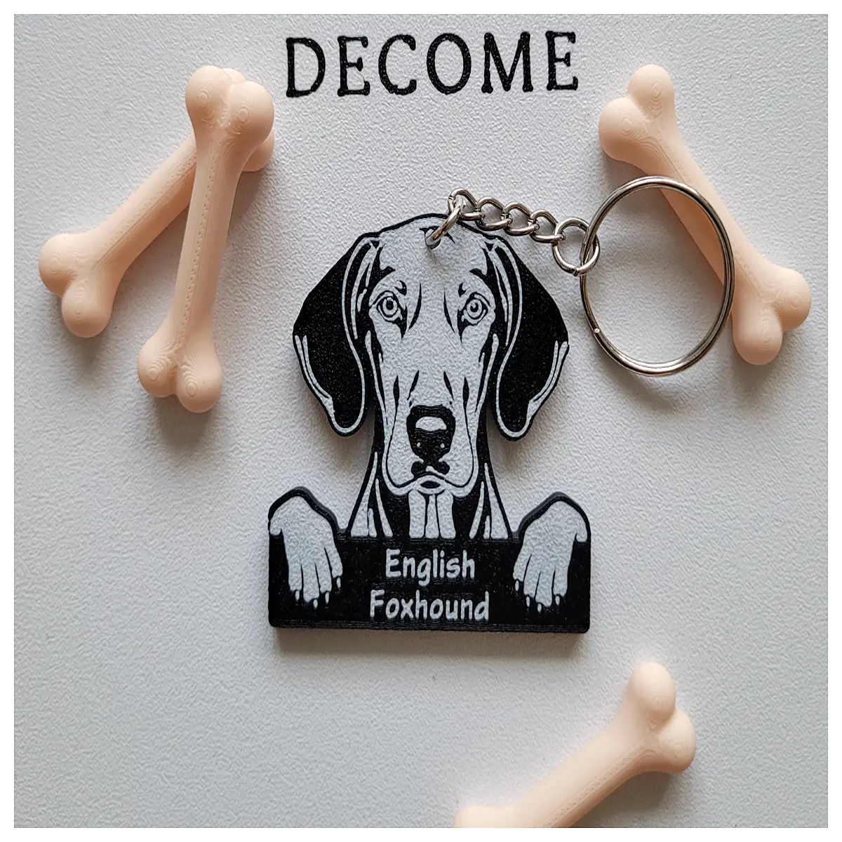 fox terrier keychain metal dog lover gift durable car keys accessory