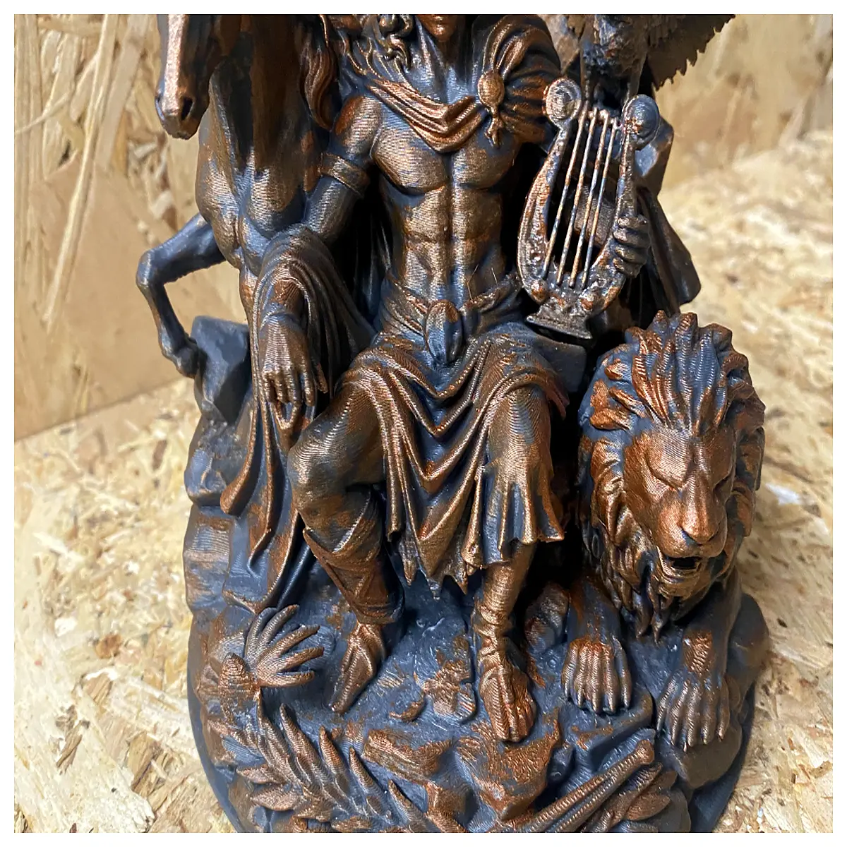 seated statue greek god sculpture on throne classical mythology home decor art piece