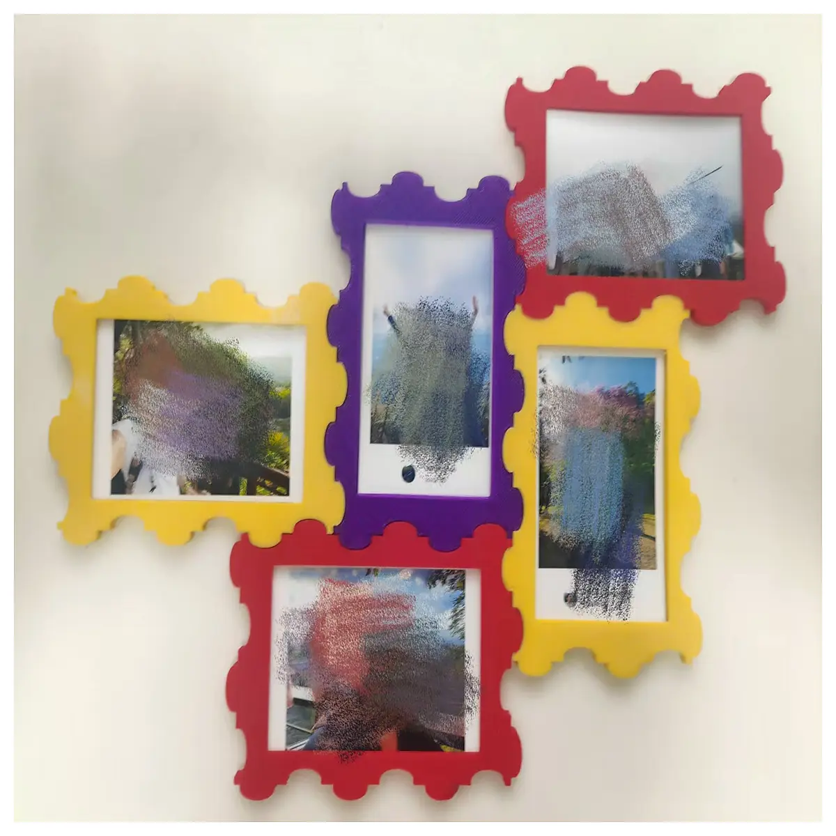 photo frame puzzle style instant print no glue diy memory wall decor