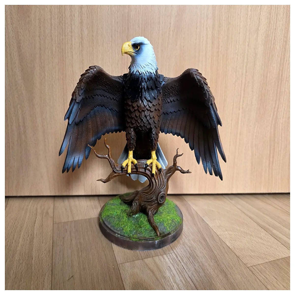 statue perched on branch realistic bird sculpture garden decor outdoor yard art