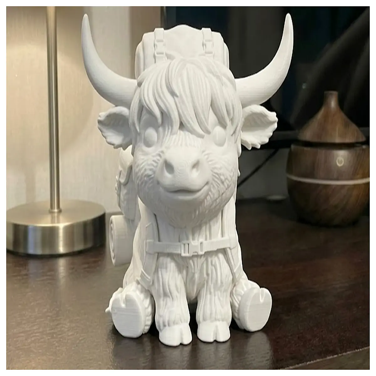 cute highland cow plush toy with backpack adorable adventure explorer stuffed animal kids
