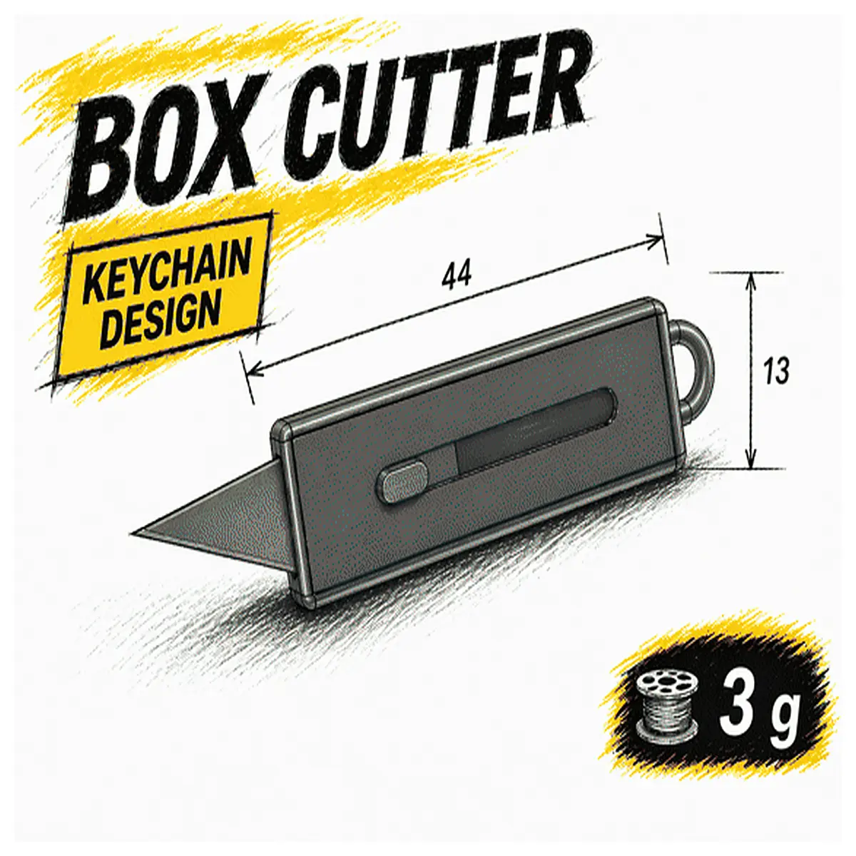 mini utility keychain for edc gear compact box cutter with belt clip portable cutting tool for opening packages and crafts
