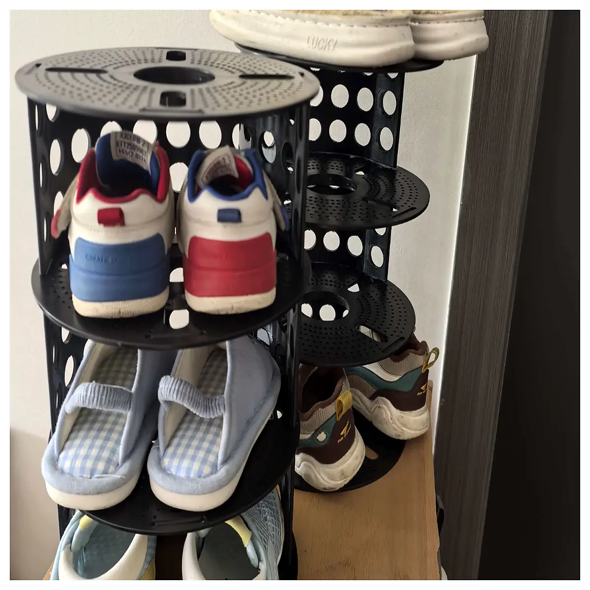 baby shoe organizer rack for nursery closet toddler sneaker storage box with lid small shoes shelf unit for kids room