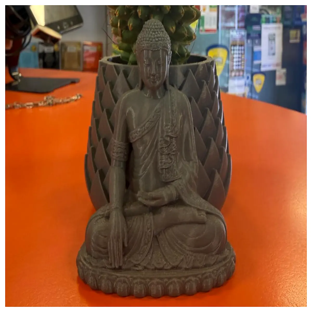 zen meditation buddha planter pot succulent cactus indoor garden decor spiritual home office desk ornament